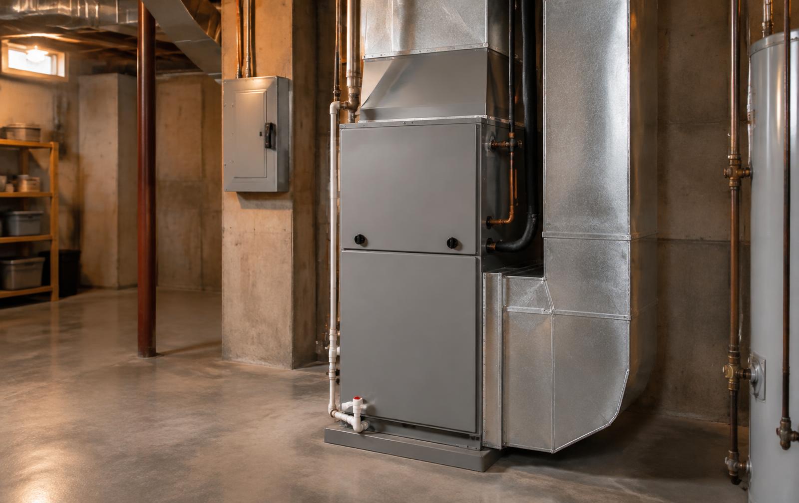 New air handler connected to existing basement ductwork
